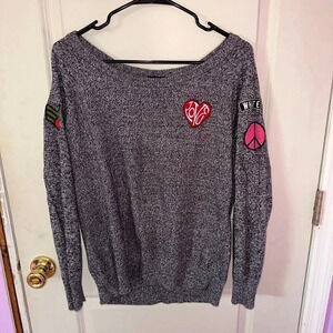 Torrid Y2K Marled Knit Patch Sweater Pullover 100% Cotton Sz L (0)